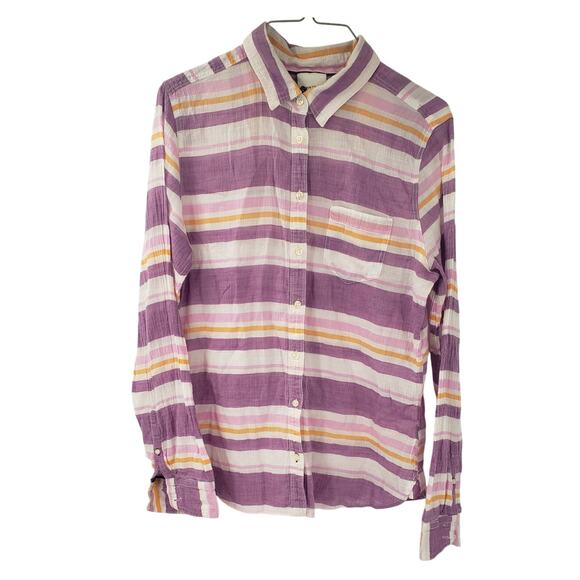 Stylus Striped Button Down Top - Women's Size Large - Picture 1 of 4